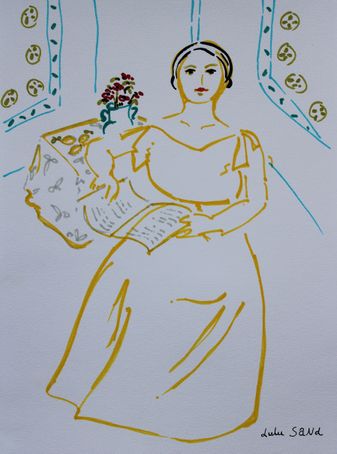 Lady with a lemon dress
